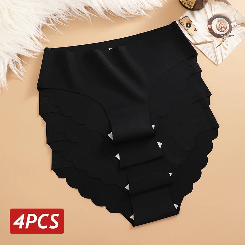 4-Piece Ultra Comfort Panties Set with Wave Edge Design