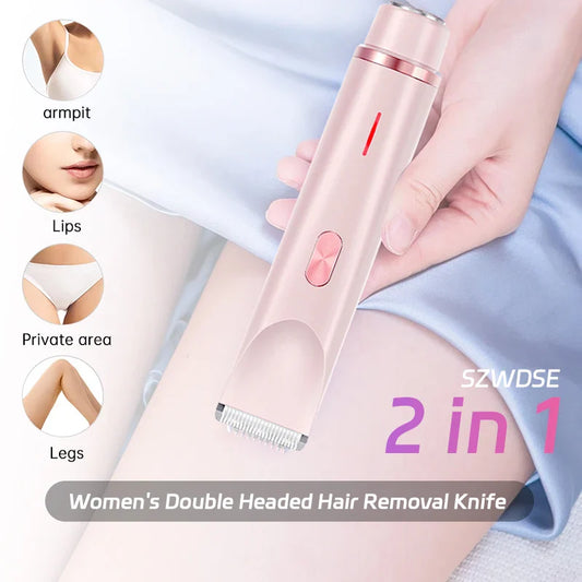 2-in-1 Dual-Head Women's Electric Razor & Bikini Trimmer