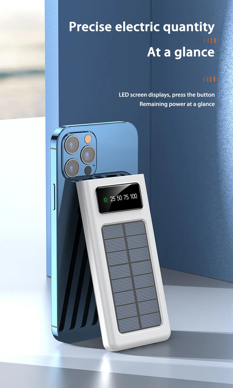Solar Power Bank – High-Capacity Fast Charging Outdoor Portable Battery