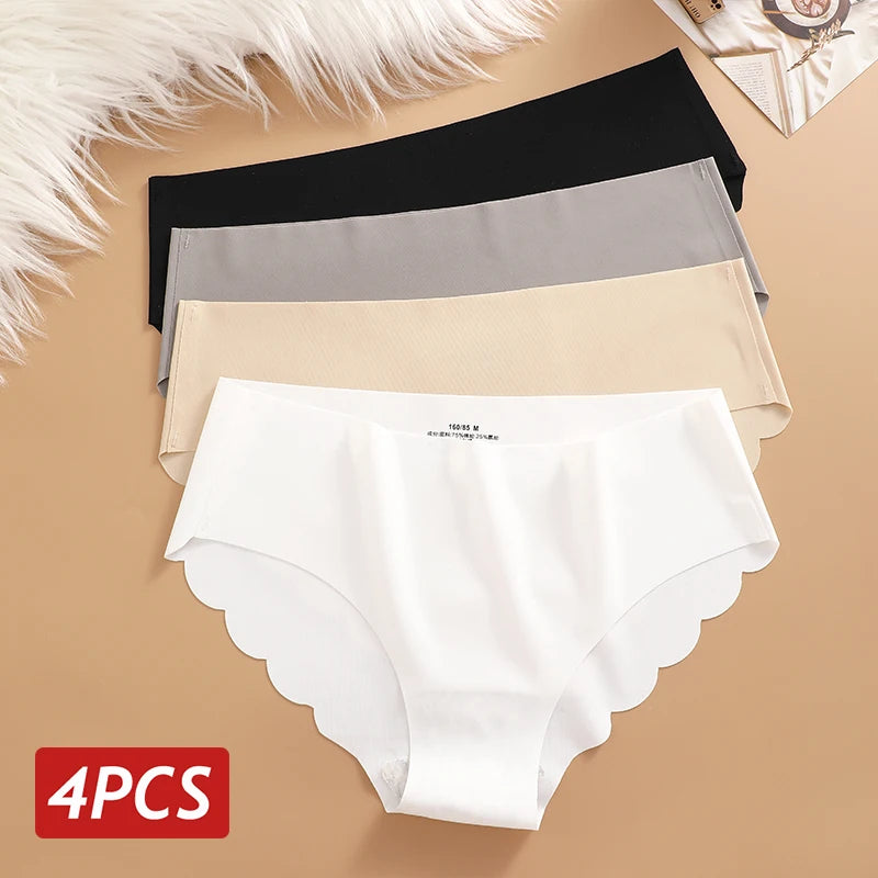 4-Piece Ultra Comfort Panties Set with Wave Edge Design