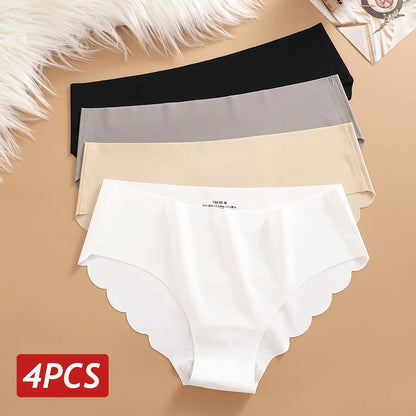 4-Piece Ultra Comfort Panties Set with Wave Edge Design