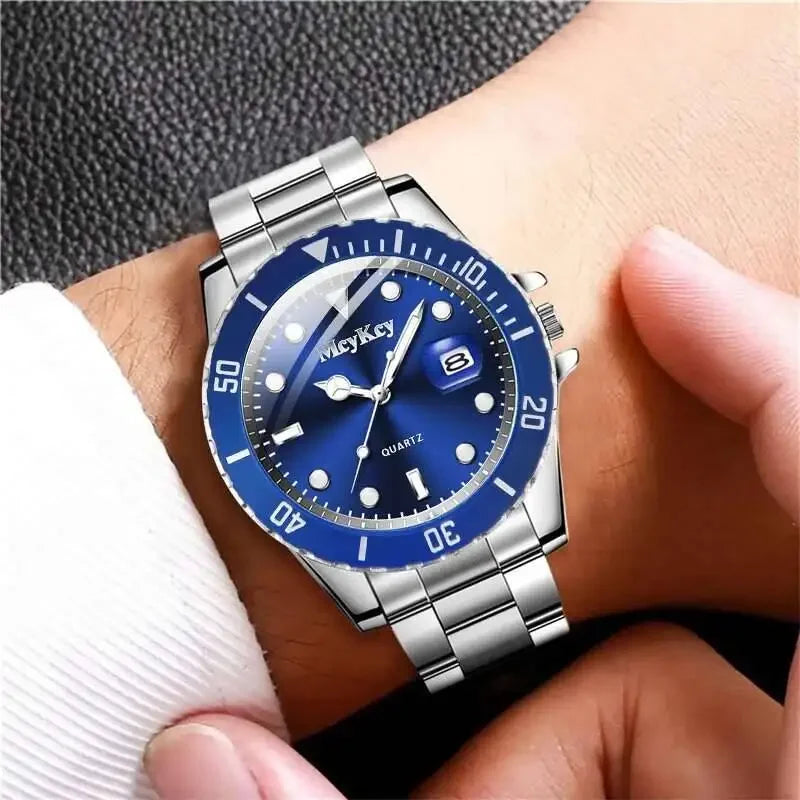 TitanLux™ Men’s Business Quartz Watch – Luxury Large Dial Calendar Watch