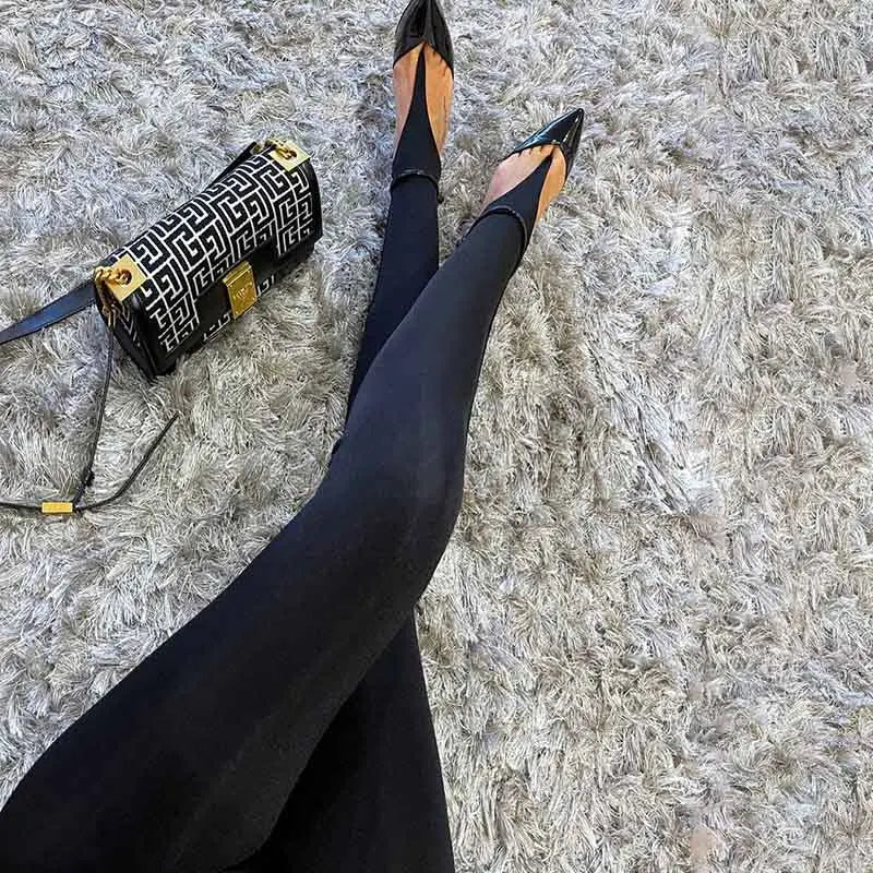 Y2K High-Waist Glitter Skinny Pants