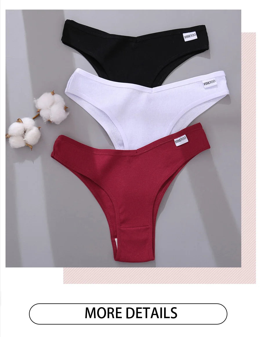 5Pcs/Set Women Cotton Brazilian Panties V Waist Female Underwear Comfortable Underwear Low Rise T-Back Bikini Girls Lingerie New
