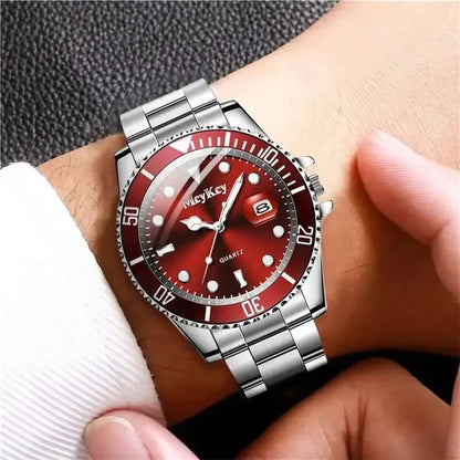 TitanLux™ Men’s Business Quartz Watch – Luxury Large Dial Calendar Watch