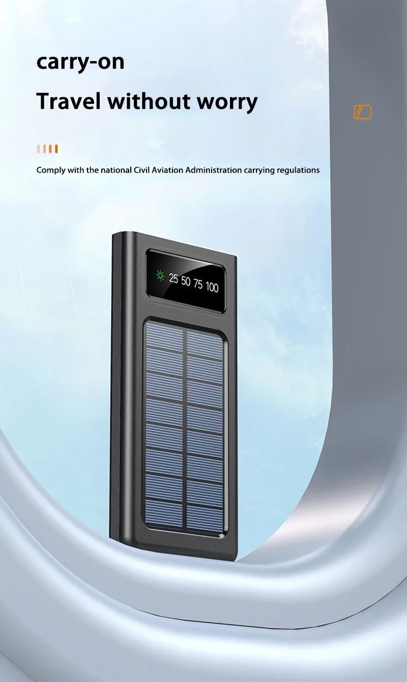 Solar Power Bank – High-Capacity Fast Charging Outdoor Portable Battery