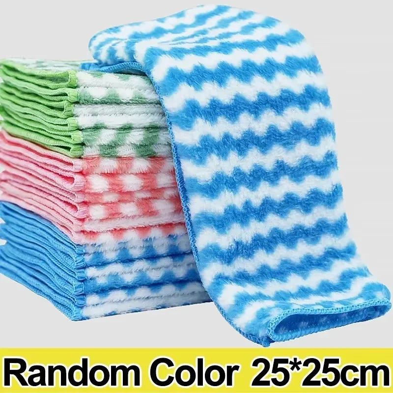 Microfiber Kitchen Towels Set – Ultra-Fine Absorbent Cleaning Cloths for Dishes & Surfaces (5/10/20 PCS)
