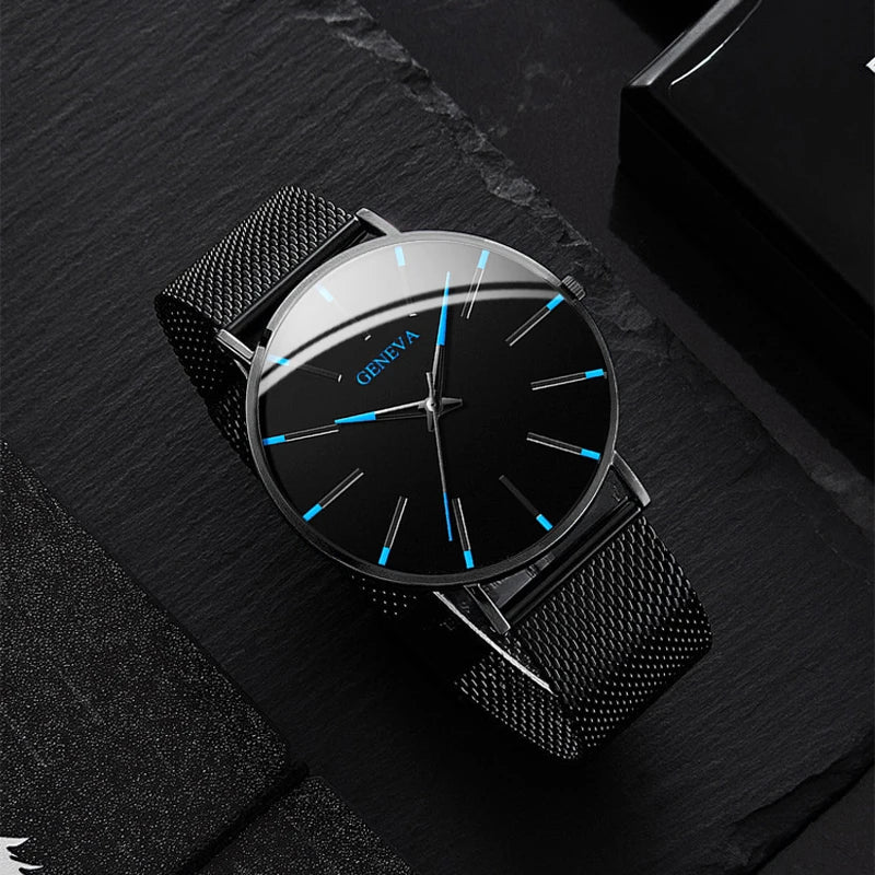 Henry Ultra-Thin Mesh Quartz Watch – Minimalist Business Watch for Men