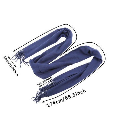 Luxury Cashmere Winter Scarf – Soft Warm Long Tassel Shawl for Women & Men