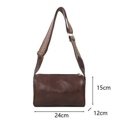 Vintage PU Leather Boston Women Small Handbag and Purse Fashion Designer Crossbody Bag Female Casual Travel Pillow Shoulder Bag