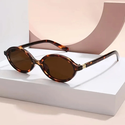 Y2K Style Oval Women'S Glasses Small Frame Fashionable Vintage with Decorate Function for Women Men
