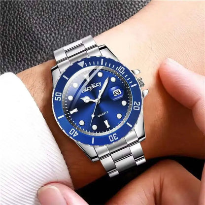 TitanLux™ Men’s Business Quartz Watch – Luxury Large Dial Calendar Watch