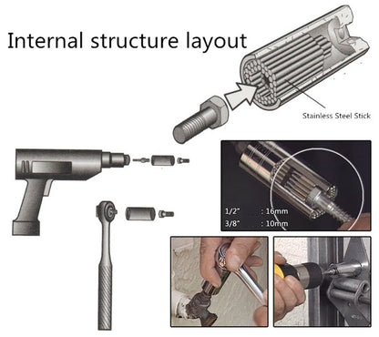 🔧 Universal Ratchet Wrench with Adjustable Socket Head (7–19mm / 11–32mm)