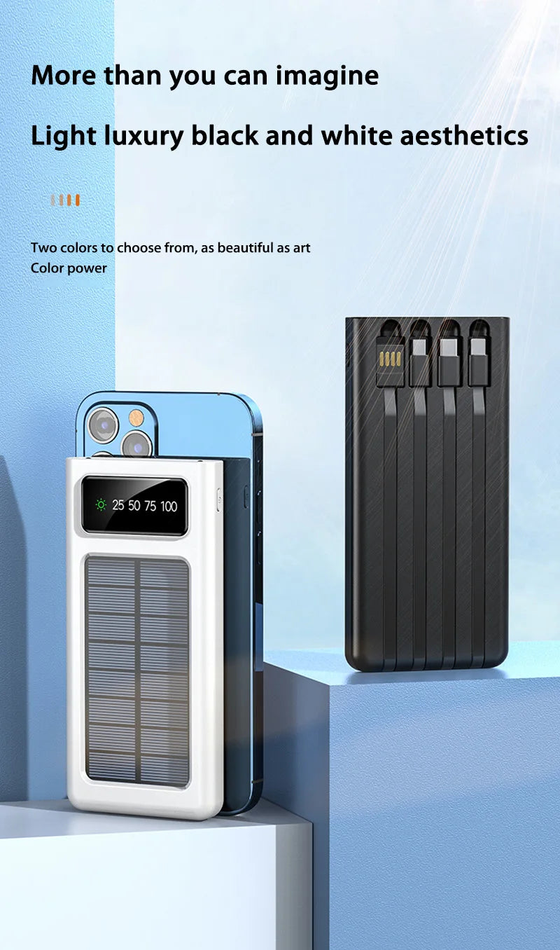Solar Power Bank – High-Capacity Fast Charging Outdoor Portable Battery