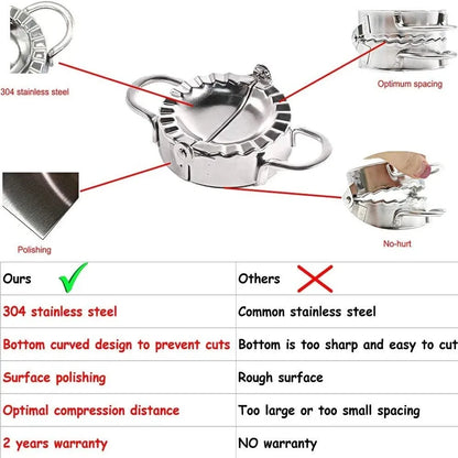 Stainless Steel Dumpling Maker – Ravioli & Pastry Press Mold for Dumplings, Pies & Wrappers