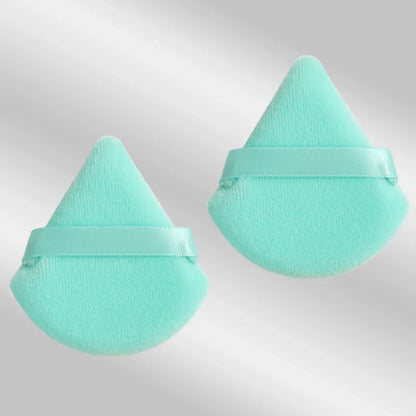 2 velvet triangle puffs for foundation and blending