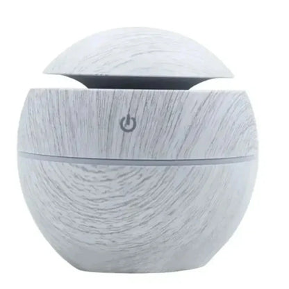 AromaMist™ USB Ultrasonic Cool Mist Essential Oil Humidifier — Mini Wood Grain Aroma Diffuser