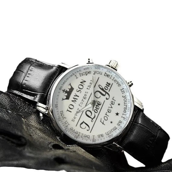 CrownLove Business Quartz Watch – Minimalist Leather Strap Classic Dial