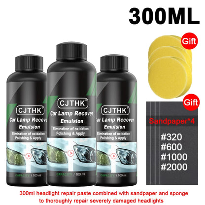 Car Headlight Restoration Kit – Headlamp Scratch Remover & Oxidation Cleaning Polish