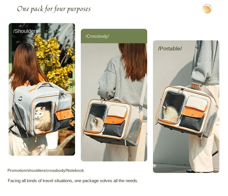 Portable Pet Trolley Travel Case with Capsule Window