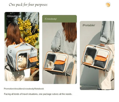 Portable Pet Trolley Travel Case with Capsule Window