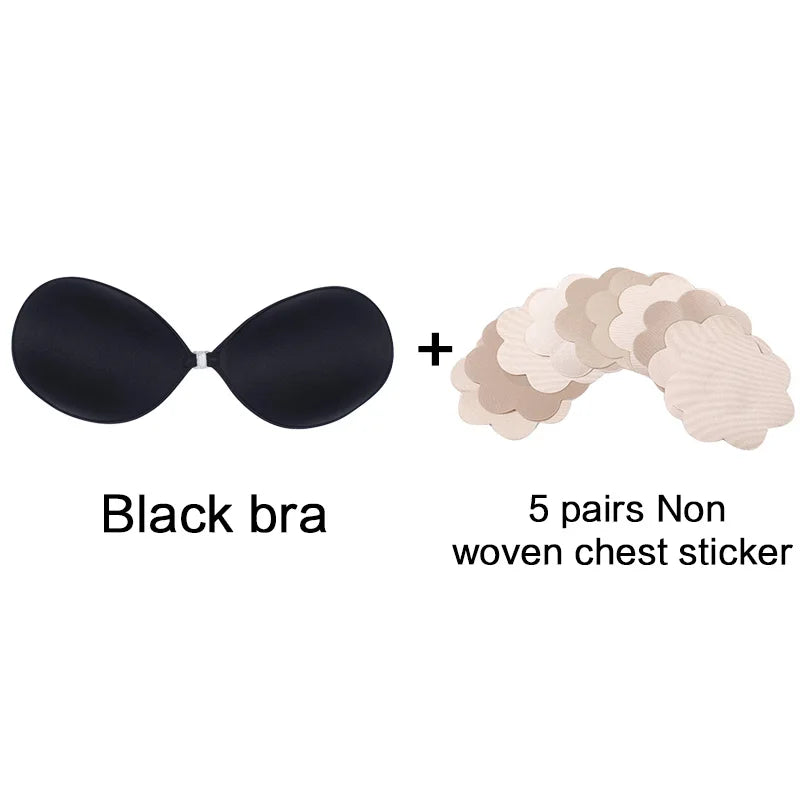 Invisible Silicone Push-Up Bra — Strapless Adhesive Backless Support