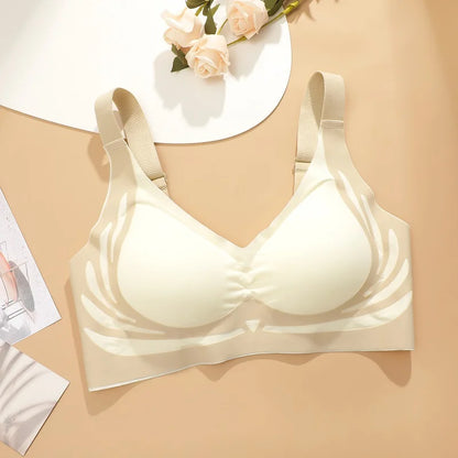 Plus Size Super Gather Push-Up Bra – Seamless Soft Support Full Cup Comfort Bra (Wire-Free)