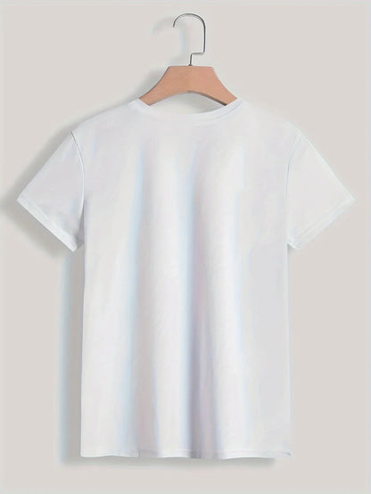 ParisMuse™ 90s Letter Print Tee — Casual Short Sleeve Women’s T-Shirt