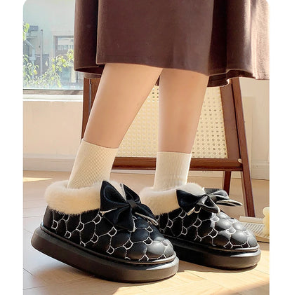 BowWarm™ Platform Ankle Snow Slippers for Women