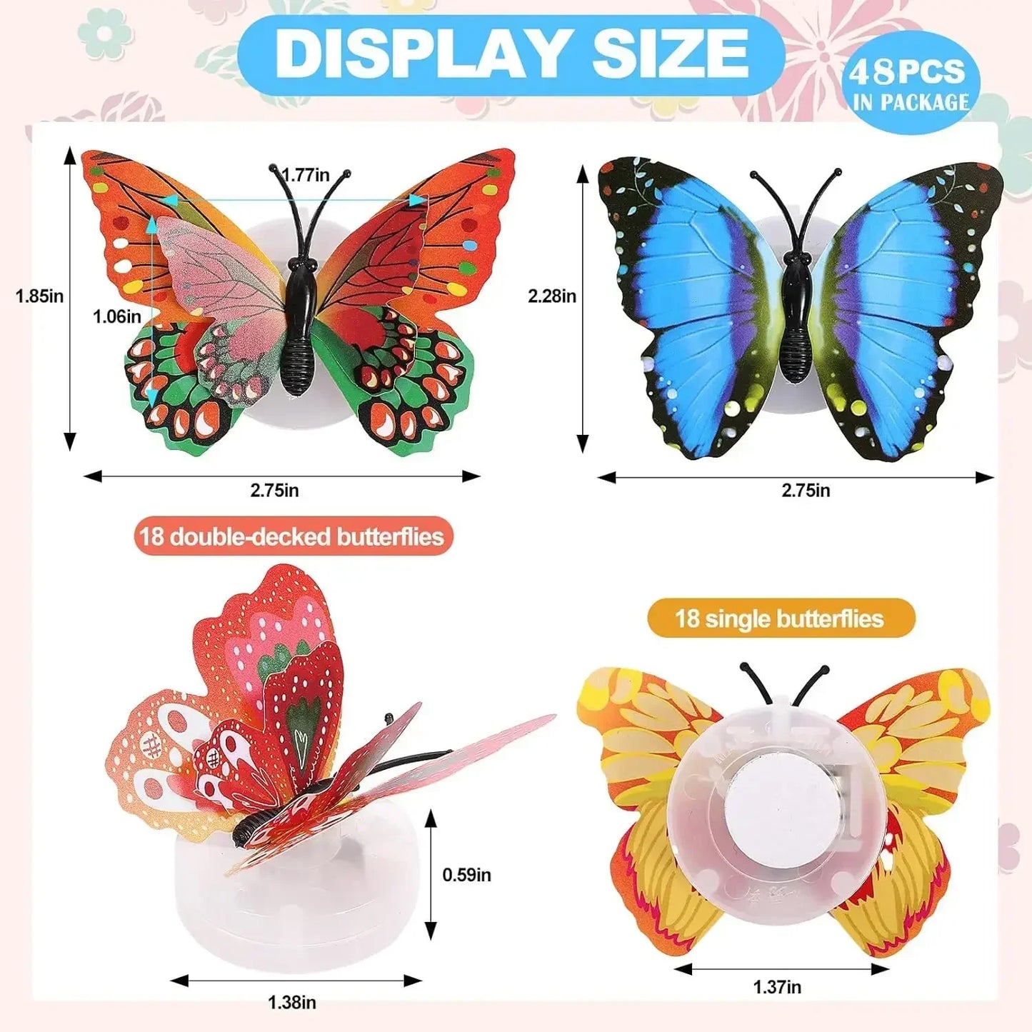ButterGlow™ 3D LED Butterfly Night Light Stickers (10PCS) — Glow Wall & Garden Decoration