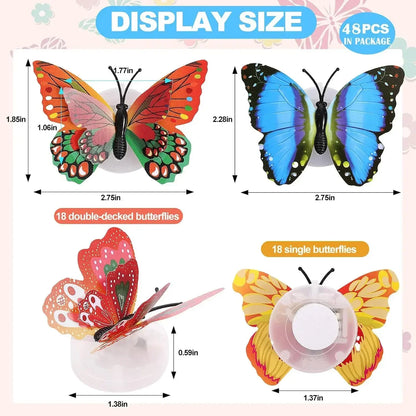 ButterGlow™ 3D LED Butterfly Night Light Stickers (10PCS) — Glow Wall & Garden Decoration