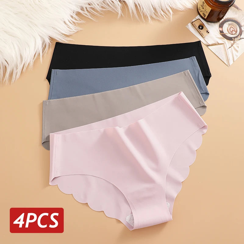 4-Piece Ultra Comfort Panties Set with Wave Edge Design