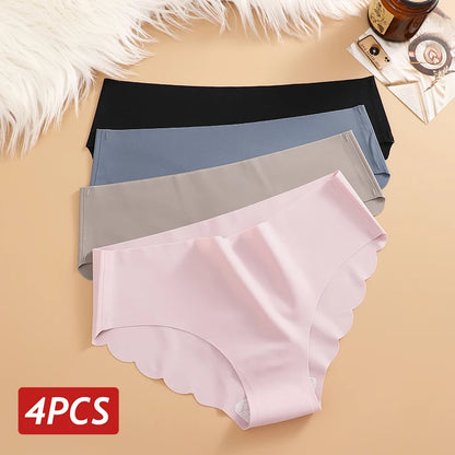 4-Piece Ultra Comfort Panties Set with Wave Edge Design