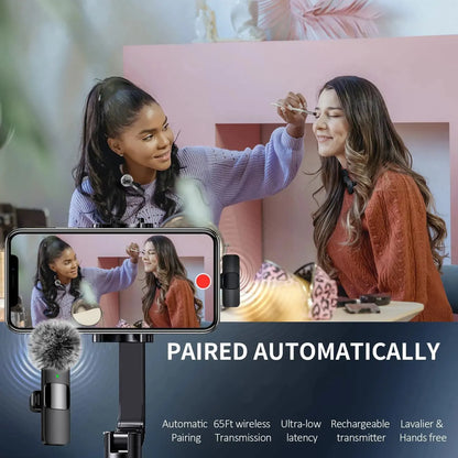ClearWave™ Wireless Lavalier Microphone – Mini Clip-On Mic for iPhone, Android & Laptop (Plug & Play)