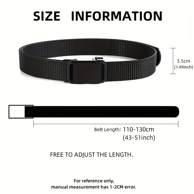 Jack Automatic Buckle Canvas Belt – Tactical Outdoor Workwear Belt for Men