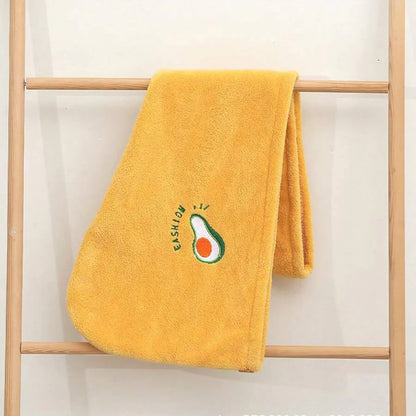 Embroidered Coral Fleece Hair Drying Cap – Quick Dry Absorbent Shower Towel for Women