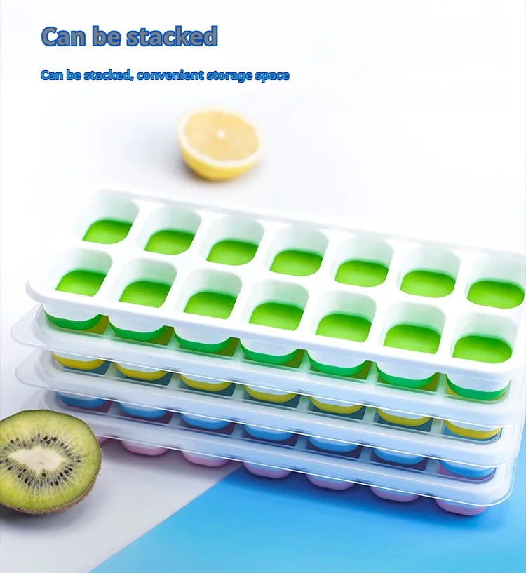 14 Grid Ice Cube Tray Silicone Mold Square Ice Cube Tray Mold Ice Cube Maker Non-toxic Durable Bar Pub Wine Ice Blocks Maker