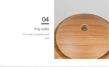 AromaMist™ USB Ultrasonic Cool Mist Essential Oil Humidifier — Mini Wood Grain Aroma Diffuser