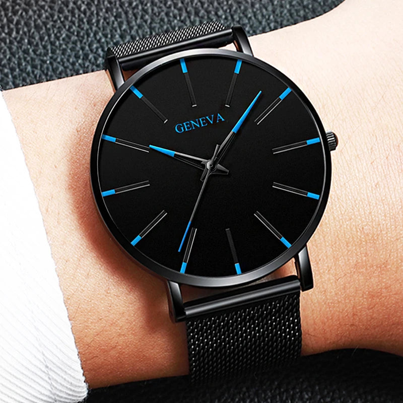 Henry Ultra-Thin Mesh Quartz Watch – Minimalist Business Watch for Men