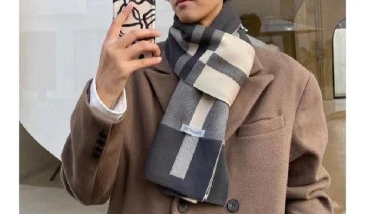 Winter Men Scarf Keep Warm Scarf Casual Fashion Brand Designers Knit Neckerchief Patchwork Copy Cashmere Scarf Shawl Wrap AC2228