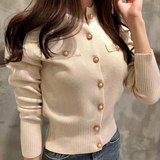 Linh Slim Fit Knitted Cardigan — Autumn/Winter Chic Office Style