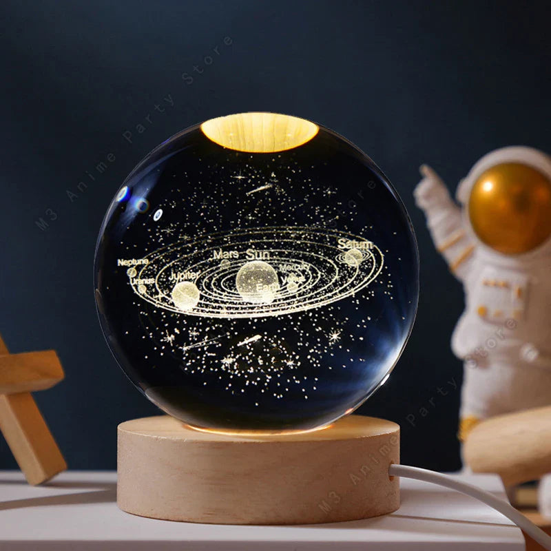 CosmoGlow™ 3D Crystal Ball Night Light — LED Galaxy Lamp for Kids & Bedroom Décor