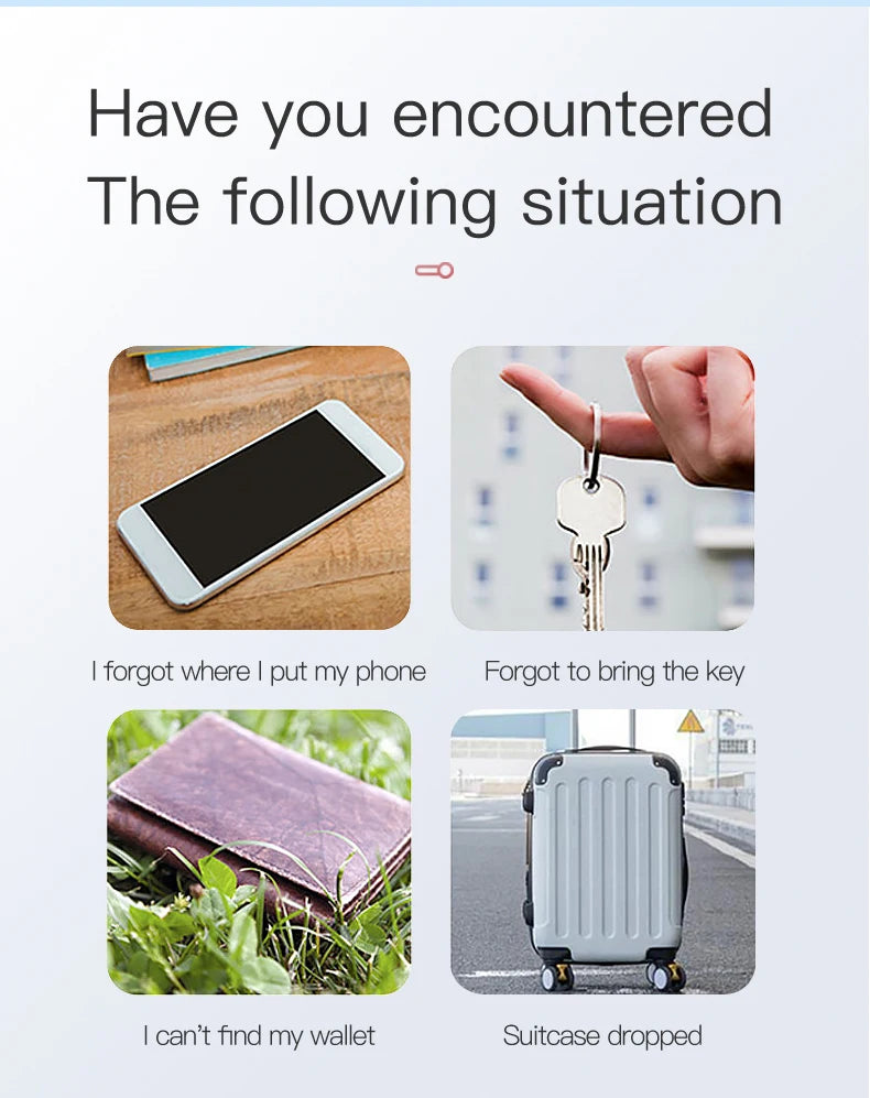 Mini Bluetooth GPS Smart Tracker – Anti-Lost Keychain & Wallet Locator with Mobile App