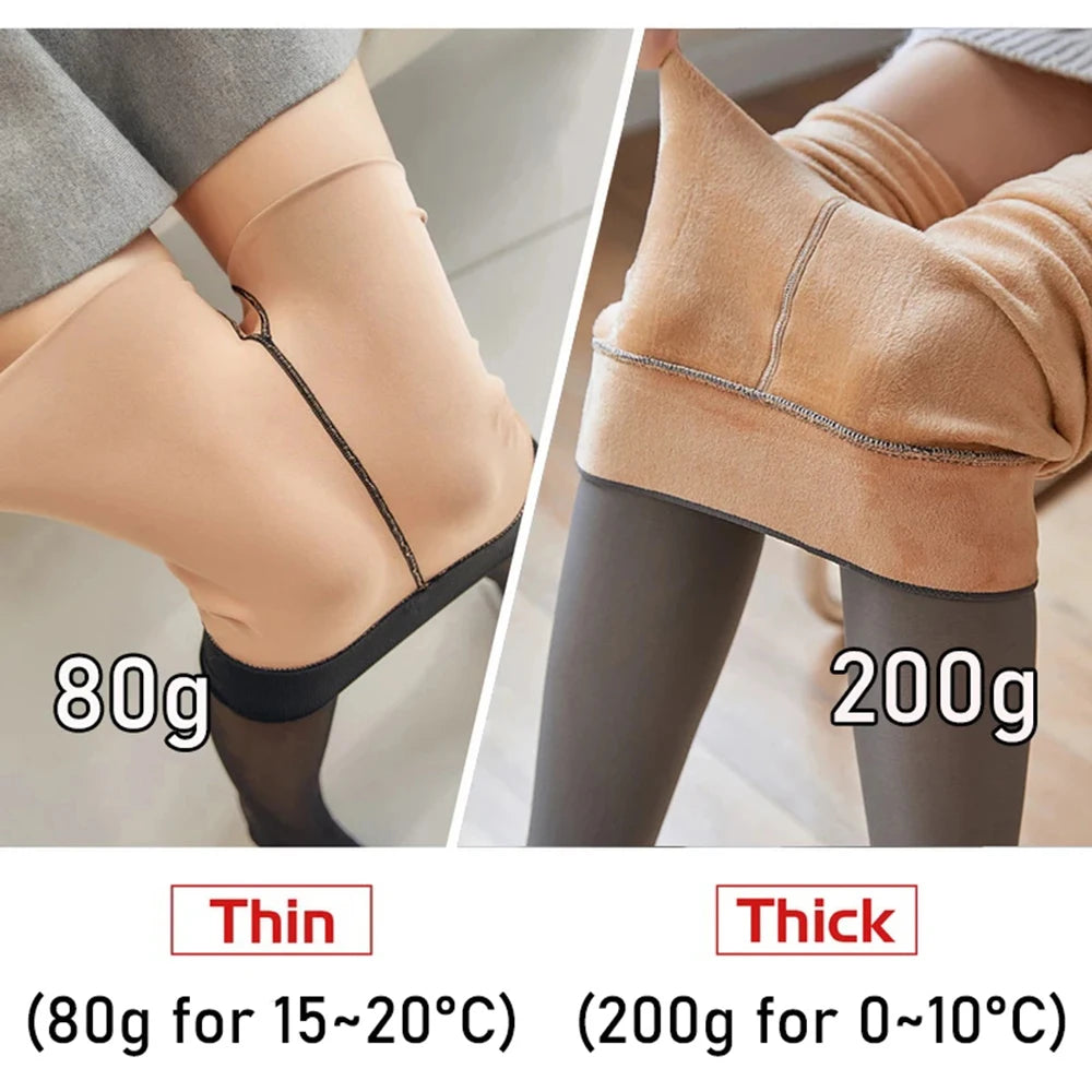 1 Pair Women's Sexy Autumn Winter Pantyhose Fashion Plush Insulation High Elasticity Pantyhose Sexy Heart-shaped Nylon Leggings