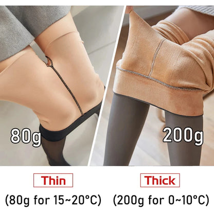 1 Pair Women's Sexy Autumn Winter Pantyhose Fashion Plush Insulation High Elasticity Pantyhose Sexy Heart-shaped Nylon Leggings