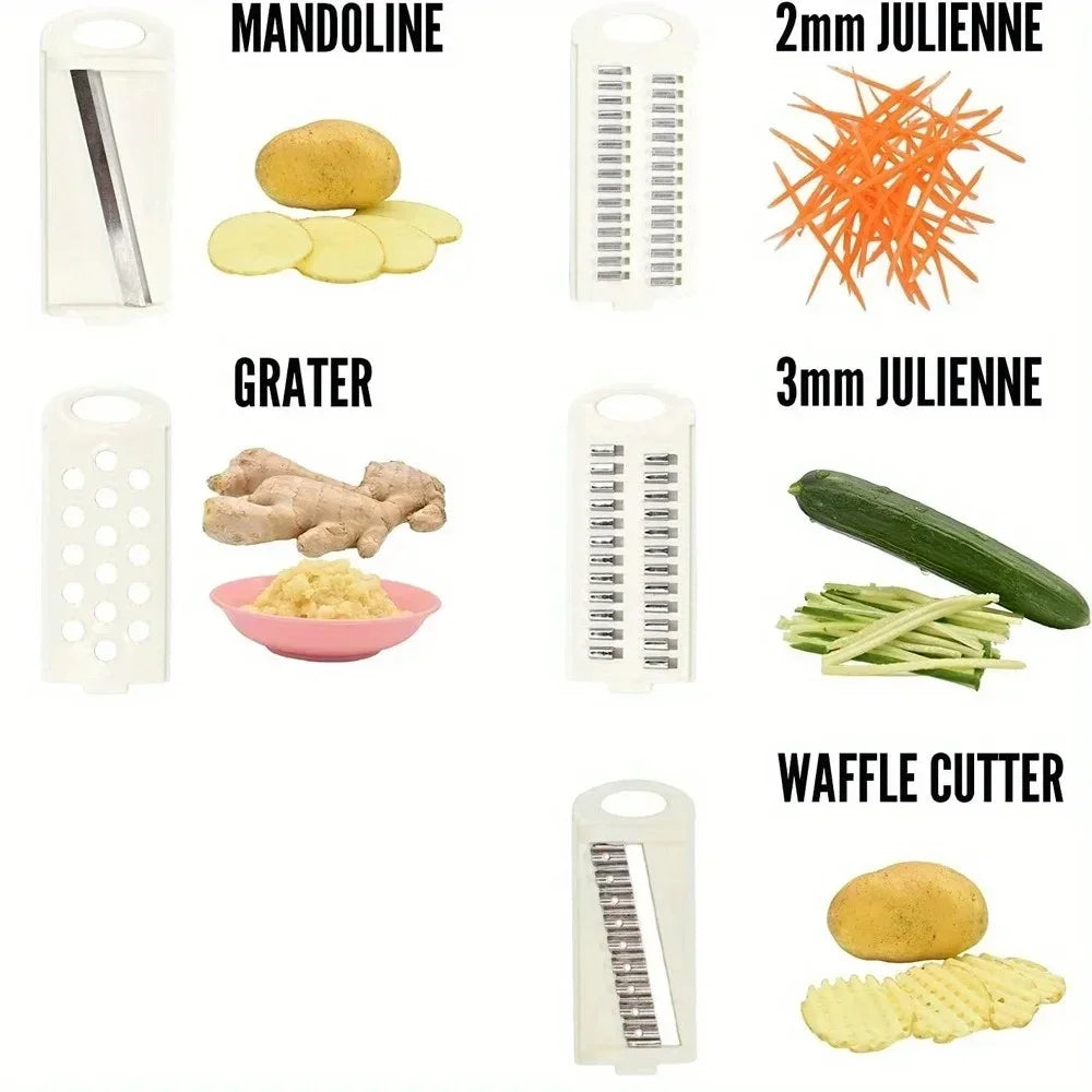 5-in-1 Vegetable Chopper – Multi-Functional Onion Chopper, Mandoline Slicer & Veggie Dicer