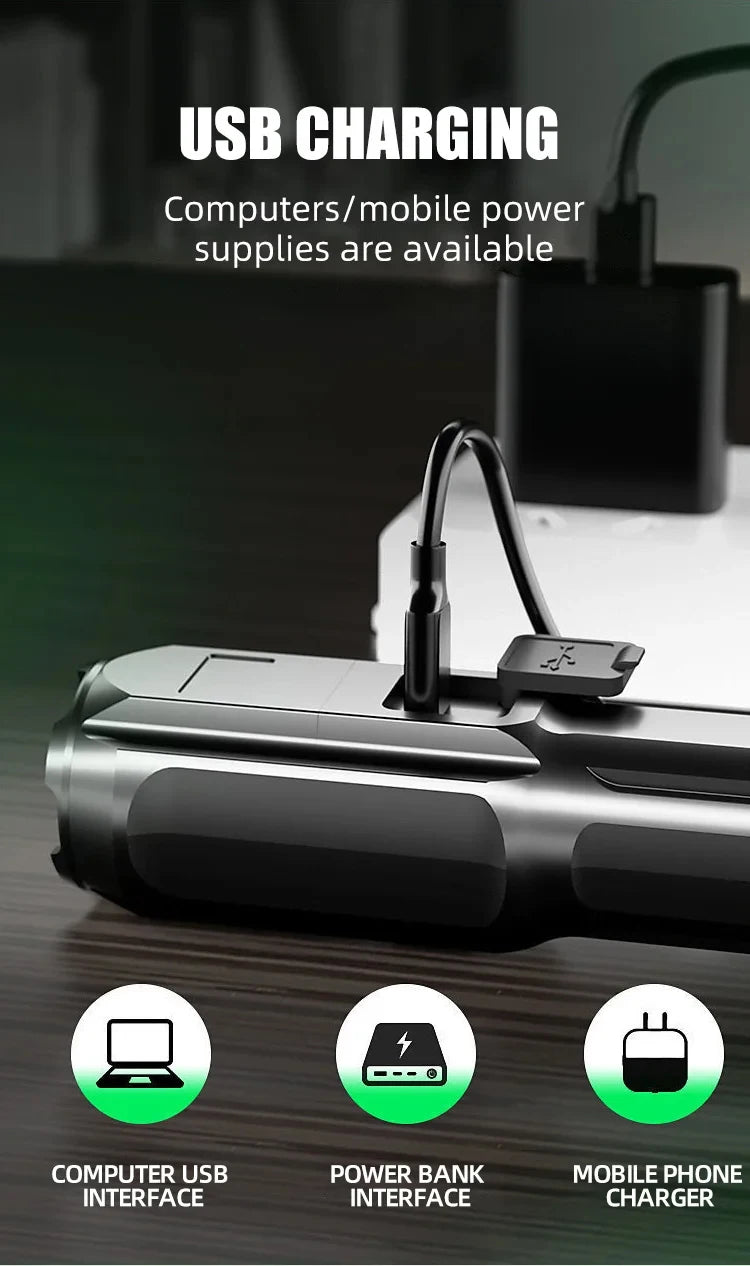 NightForce UltraBeam Pro Rechargeable LED Camping Torch with Zoom & Waterproof Design