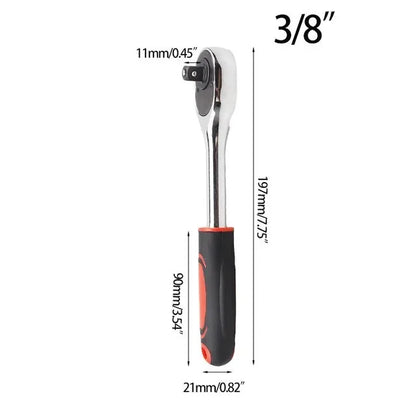 🔧 Universal Ratchet Wrench with Adjustable Socket Head (7–19mm / 11–32mm)