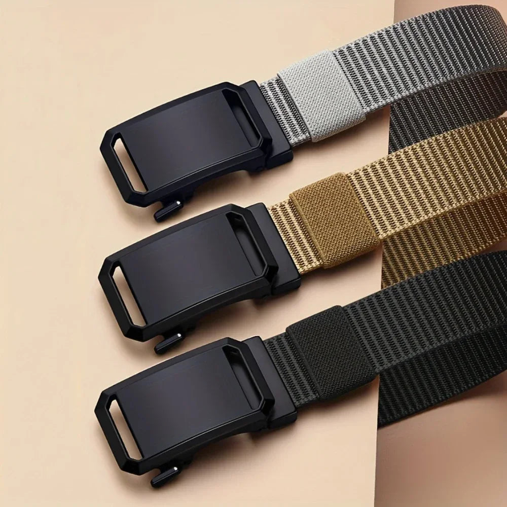 Jack Automatic Buckle Canvas Belt – Tactical Outdoor Workwear Belt for Men