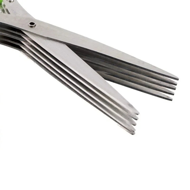 Multi-Layer Stainless Steel Kitchen Scissors – 3/5 Blade Herb & Vegetable Cutter